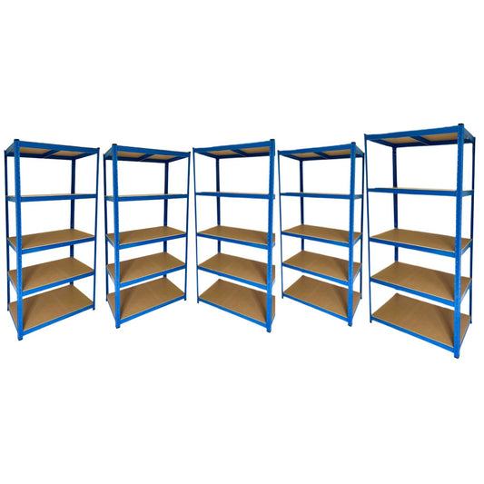 Scaffale di 5 Ripiani 180 x 90 x 45 - Blu (Set di 5)