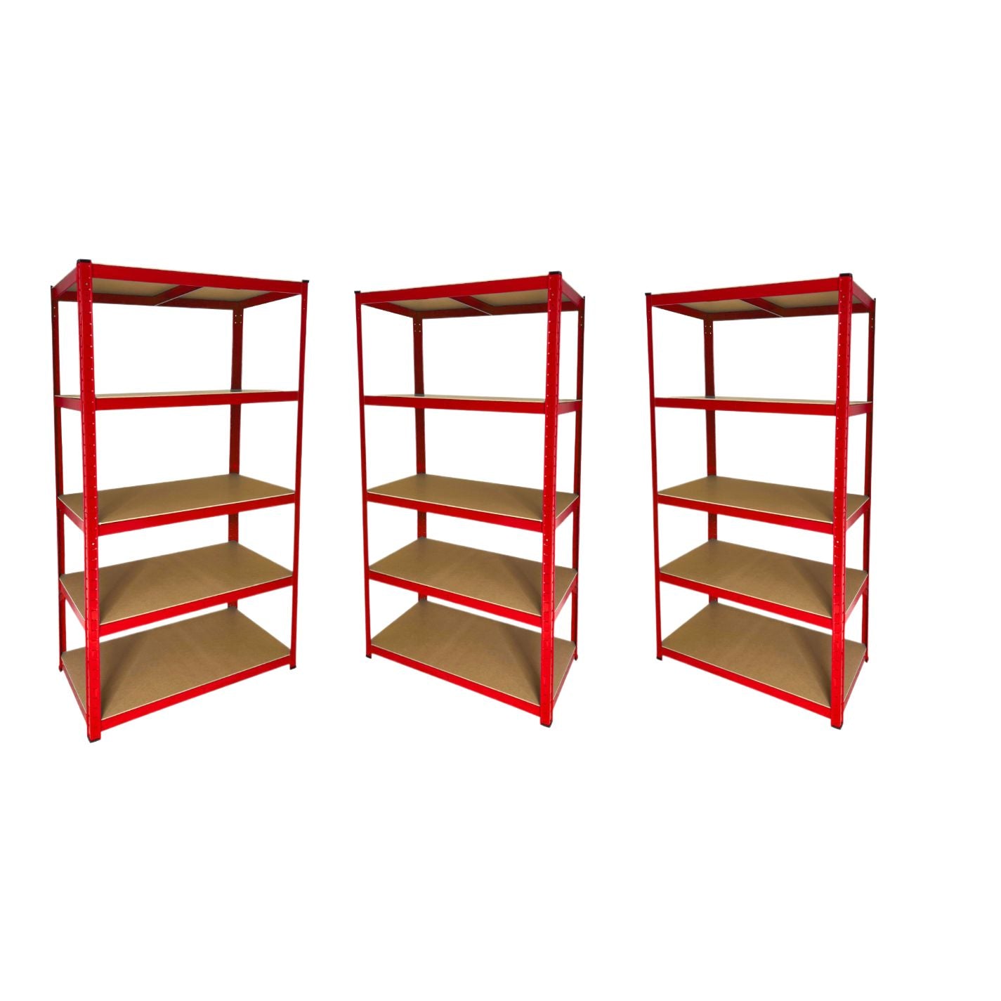 Scaffale di 5 Ripiani 180 x 90 x 45 - Rosso (Set di 3)