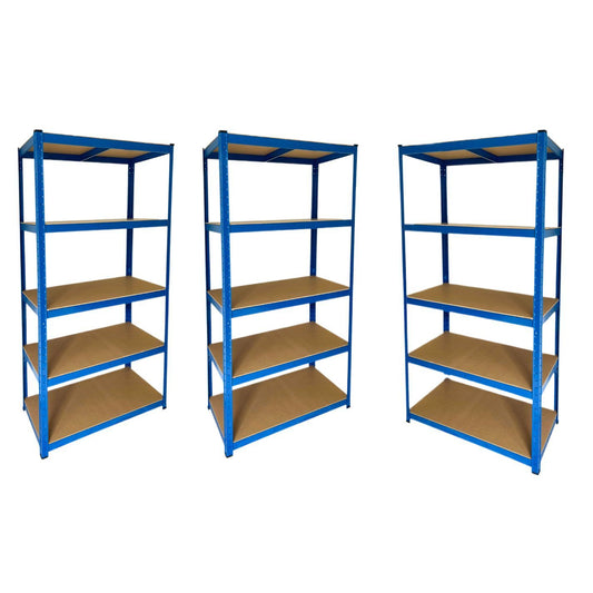 Scaffale di 5 Ripiani 180 x 90 x 45 - Blu (Set di 3)